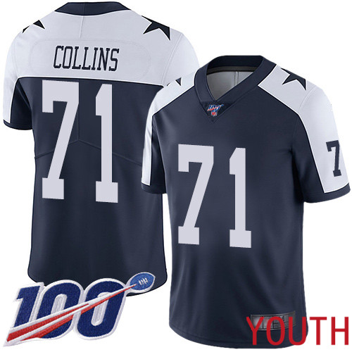 Youth Dallas Cowboys Limited Navy Blue La el Collins Alternate 71 100th Season Vapor Untouchable Throwback NFL Jersey